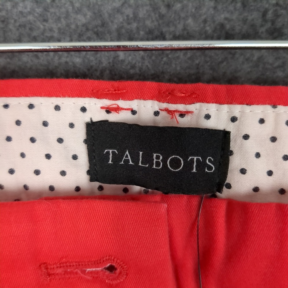 Talbots Perfect Skimmer Pants Womens 16 Red Cropped Capri Button Cuff NEW‎ - Picture 9 of 16